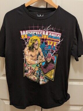 Wrestle Mania Vi Sz L Black  T - Shirt
